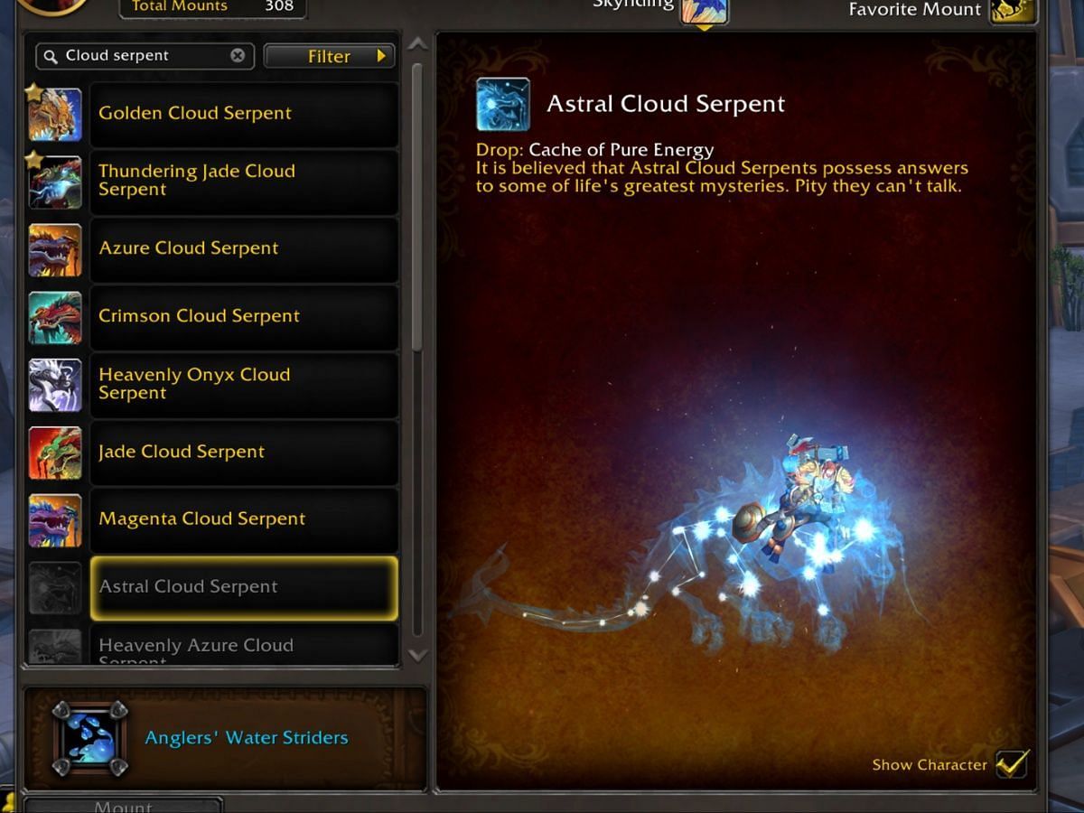 This one will put me closer to having all the Cloud Serpent mounts (Image via Blizzard Entertainment)